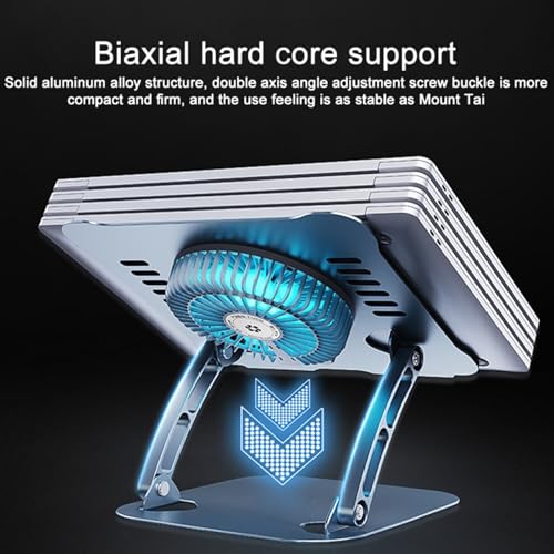 Laptop Cooler Cooling Pad Stand - Slim Ergonimic Laptop Stand for Desk, 3 Speed Cooling Fan Adjustable Height Laptop Cooling Stand for MacBook 11-15.6 Inch (Silver), YT628-2