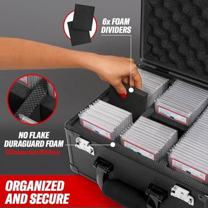 Graded Card Case, 3 Row Graded Card Storage Box, Trading Card Case, PSA Card Cases for Sports Cards Case, PSA Slab Case For Graded Cards - Black