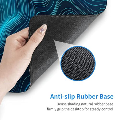 Gaming Mouse Pad, Black Teal Blue Mouse Pad 11.8x23.6 Inch Large Extended Computer Mouse Mat Keyboard Full Desk Mousepad for Gaming, Office, Home - color: style-11, size: 11.8 x23.6-Inch