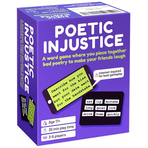 Poetic Injustice – A Magnetic Word Game Where You Make Bad Poetry for Laughs – Family Night Ideas & Fun Party Games for Ages 17+ – Spark Laughter and Create Hilarious Memories