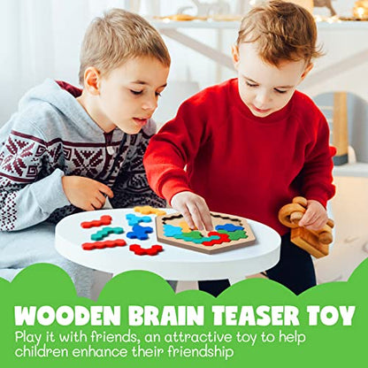 Yunsailing 3 Pack Large Wooden Blocks Puzzles Hexagon Tangram Puzzle Wooden Russian Brain Puzzles for Adult Challenge Teasers Geometric Jigsaw Logic Iq STEM Educational Gift Graduation(Fancy) - style: Fancy