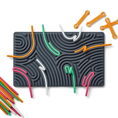 Pushpeel XL Sensory Activity Board – Expandable Silicone Fidget Toy for Stress, Anxiety, ADHD & Autism – Modular, Silent, No Mess - Granite - color: Granite