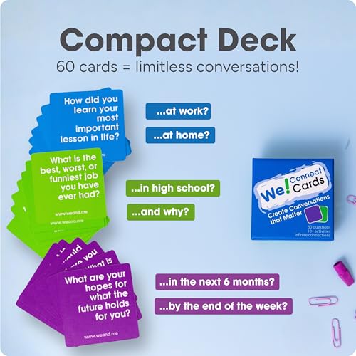 We! Connect Cards - Conversation Cards to Build Trust & Connection - Ideal Office Games, Ice Breakers & Educational Team Building Games - Featured by TEDx (60 Color-Coded Pieces) - color: We! Connect Cards