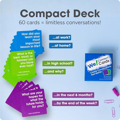 We! Connect Cards - Conversation Cards to Build Trust & Connection - Ideal Office Games, Ice Breakers & Educational Team Building Games - Featured by TEDx (60 Color-Coded Pieces) - color: We! Connect Cards