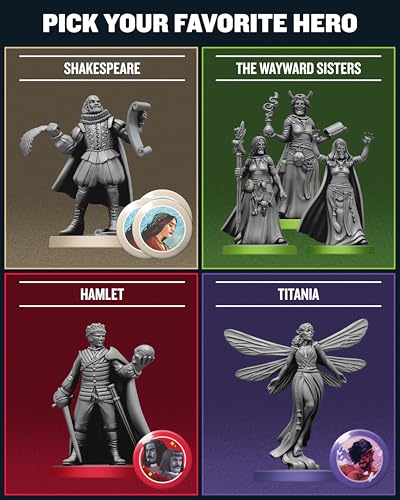 Restoration Games Unmatched Slings and Arrows | Strategy Board Game for 2 to 4 Players, Shakespeare Heroes Expansion with Globe Theatre Battlefield, 30 Min Playtime, Ages 9+