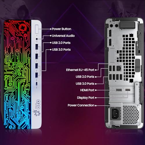 BTO RGB Gaming Desktop PC - Intel i5 6th Gen - 16GB DDR4 Ram - 512GB SSD - GeForce GT 1030-24-in Monitor - RGB Keyboard & Mouse - RGB Speaker - WiFi - Windows 11 Pro (Renewed)