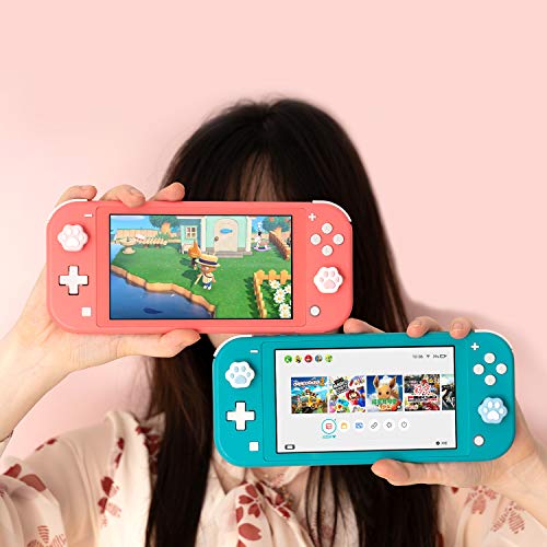 GeekShare Cat Paw Shape Thumb Grip Caps Soft Silicone Joystick Cover Compatible with Switch/OLED/Switch Lite,4PCS (Pink & Blue) - color: Pink Blue Cat