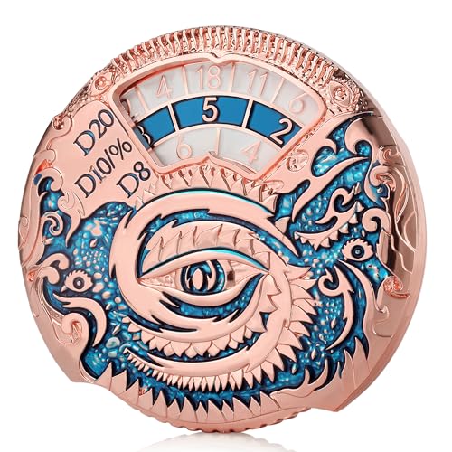 DNDND Dragon Roulette Metal Spinner Dice 7-in-1 Spinning DND Dice Set with Gorgeous Gift Box for Dungeons and Dragon and Role Playing Game(Rose Gold with Teal) - color: Dragon Teal