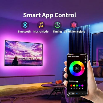 KSIPZE LED Lights for TV, 16.5ft TV led Backlight for 45-75 Inch TVs RGB TV Backlight Behind Music Sync Smart APP & Button Control TV LED Strip Lights USB Powered for Bedroom/Gaming | RGB TV Backlight Behind Music Sync Smart APP & Button Control TV LED St