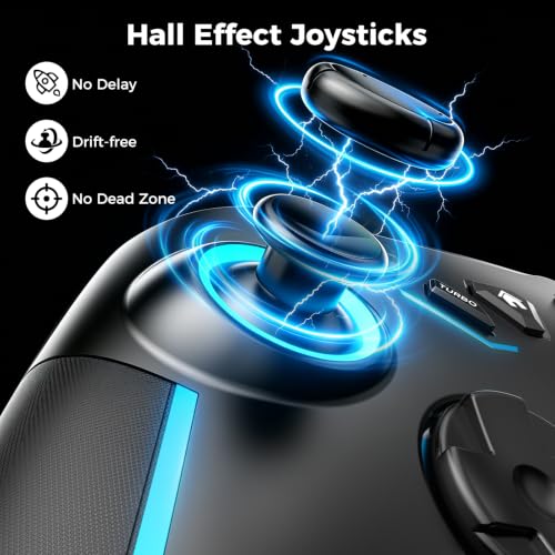 YAEYE Wireless PC Game Controller for Windows(7/8/10/11)/Android/PS3 | PC Gamepad with 2.4G & Wired Modes, Macro Programming, Turbo & Vibration, 7-Color LED