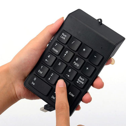 cimetech Wired Number Keypad, 18 Key USB Numeric Pad Keyboard for Laptop PC Computer Desktop Surface Pro Notebook - color: Wired-Black