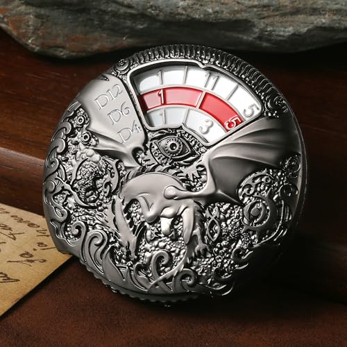 DND Spinner Dice DNDND 7-in-1 Spinner Metal D&D Dice Set with Gorgeous Gift Box for Dungeons and Dragon and Rolling Game(Black with Red) - color: Dragon Black