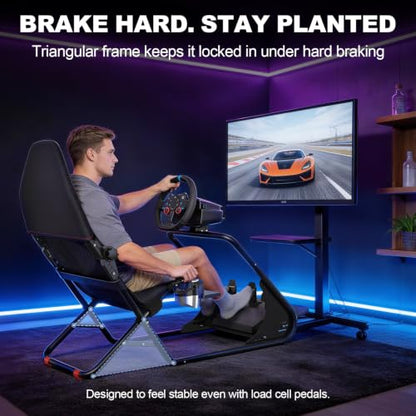 DIWANGUS Foldable Backrest Racing Simulator Cockpit for Small Apartment | Fully Adjustable Sim Racing Cockpit For MOZA Fanatec Logitech Thrustmaster SIMAGIC PXN, Racing Games on PS5, PS4, Xbox, PC