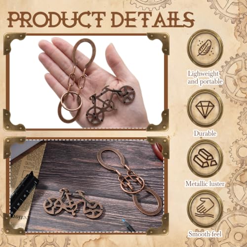 2 Pcs Metal Brain Teaser Puzzle for Adult Teen,Bicycle Horseshoe Chain | 3D Logic Puzzle Set, Iq Education Challenge Toy, Unlock Interlocking Puzzle Gift, Brain Puzzles for Family Classroom - style: Bicycle Horseshoe Chain