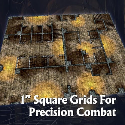 Arcknight The Dungeons Roleplaying Battlemaps; 16 Modular RPG Maps in 8 Double-Sided Pages, 1" Square Grid, Modular & Versatile Design for Tabletop Gaming - for Dungeons & Dragons & Pathfinder - style: Dungeons