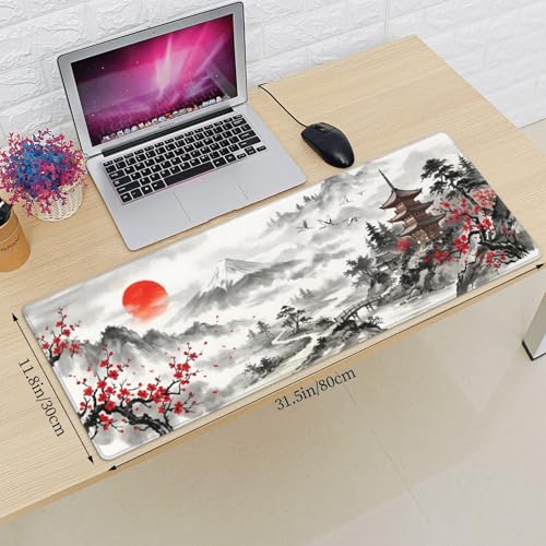 Extended Gaming Mouse Pad, Large Mouse Mat, XL Desk Pad for Keyboard and Mouse, Non-Slip Rubber Base & Stitched Edges for Gamer Office 31.5x11.8 in - color: 17