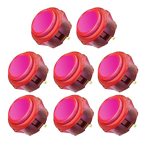 Qanba Gravity KS Mechanical Arcade Buttons 30mm Snap-in Mechanical Pushbutton (Boxed (Clear Pink D12(8 pcs)) - color: Clear Pink D12(8 pcs)