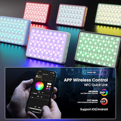 Selfie Phone Light with Magnetic,140 LED 1800K-10000K 4900mAh + Power Bank RGB Video Light CRI 96+ Professional Portable Lighting for Camera, TikTok, Vlog, Makeup, Zoom,Selfie - size: 140