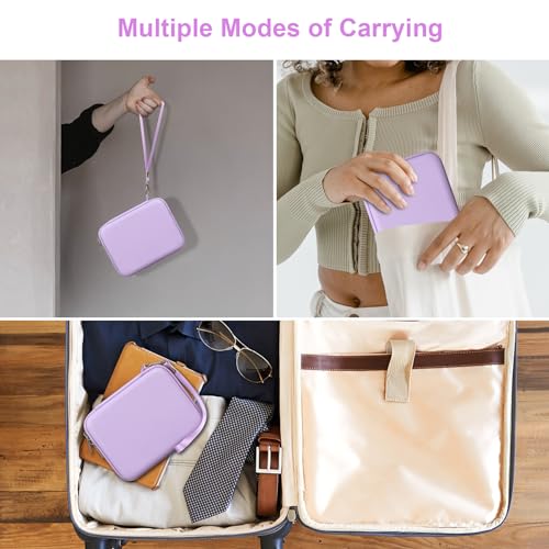 Canboc Carrying Case for G350/ RG40XXV/ RG406V/ RG405V Retro Handheld Game Console, RG40XXV Video Gaming Console Storage Box, Mesh Pocket fits Cable, SD Card, Purple (Case Only) - color: Purple