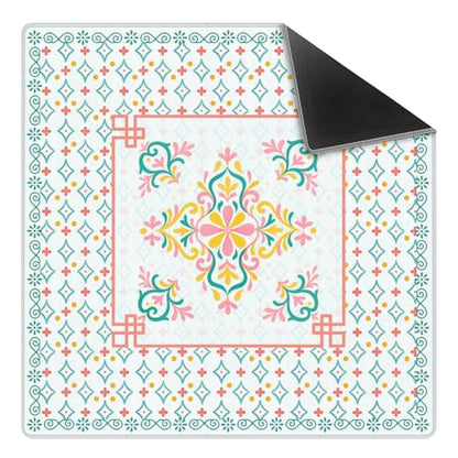 Turquoise Pink Floral Chinoiserie Mahjong Mat 31.5 x 31.5 in, Traditional Chinese Non-Slip Noise Reduction Gaming Mat for Table American Mahjong Poker Board Games Card Games Dominoes - color: Turquoise Abstract Pattern Mahjong Mat