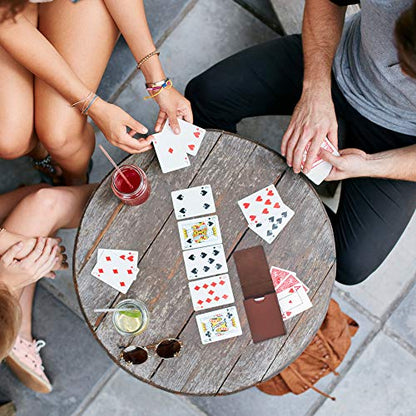 Single Deck Leather Playing Card Case/Holder - Fits Poker and Bridge size cards (Brown) - color: Brown