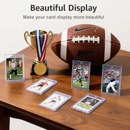 SAMYUCHO 50ct Magnetic Card Holder, 35pt One Card Touch Holders for Trading Cards, U-V Protection Card Display Case Protectors Sleeves Hard Plastic Cover for Sports Game - size: 50 Pack