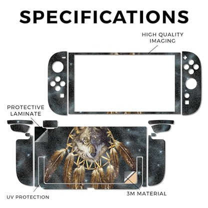 Glossy Glitter Gaming Skin Compatible with Nintendo Switch 2 Console Only - Wolf Dreams - Premium 3M Vinyl Protective Wrap Decal Cover - Easy to Apply | Crafted in The USA by MightySkins - color: Wolf Dreams, size: Switch 2 Console Skin Only, style: Gloss