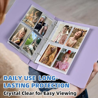 640 Pockets 4 Pocket Card Sleeves,Double-Sided 4 Pocket for 3 Ring Binder, Fit 2.5x3.5 Cards, 80 Sheets A5 Binder Sleeves,Top Loading Page Protector, Ultra Clear for Photos, Postcards, Trading Cards - size: 80