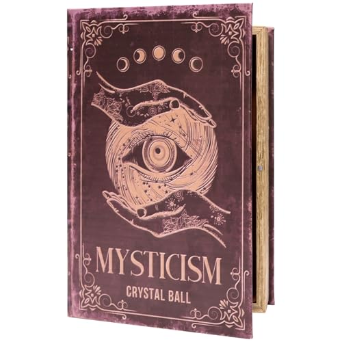 Decorative Book Box with Embossed Design Fake Book Storage Box | Secret Safe for Jewelry Valuables Vintage Home Decor Large Size Box - color: L/EYE