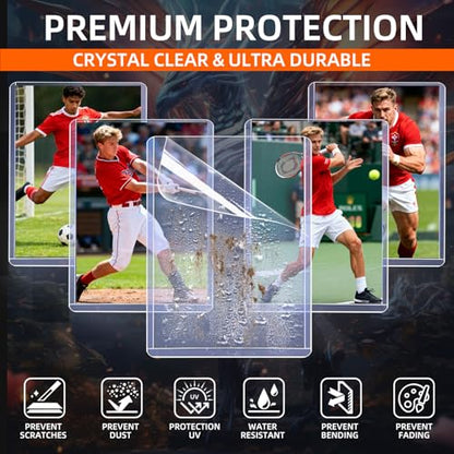 1000 Film-Protected Toploaders +1000 Penny Sleeves for Trading Cards | Dust-proof, scratch-free, crystal-clear for baseball and sports cards - size: 1000Pack