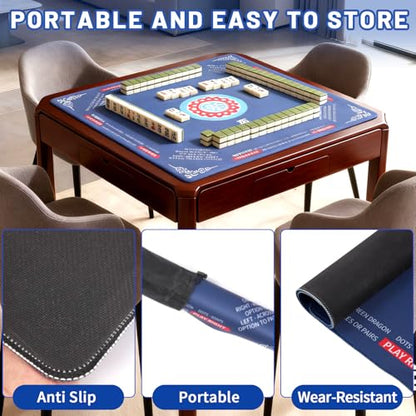 Mahjong Mat - 31.5" Non-Slip Noise Reduction Gaming Mat | Classic Chinese Style, Large Size for Mahjong, Poker, Board Games, Reduces Tile Noise, Protects Tables, Waterproof - style: Classic Chinese Style