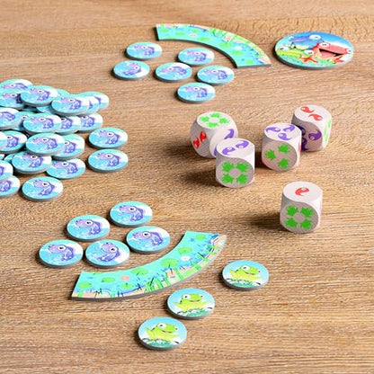 HABA Froggos Board Game, Jumping Frogs-Themed Strategy Dice Games for Fast-Paced Family Night Fun for Ages 6+