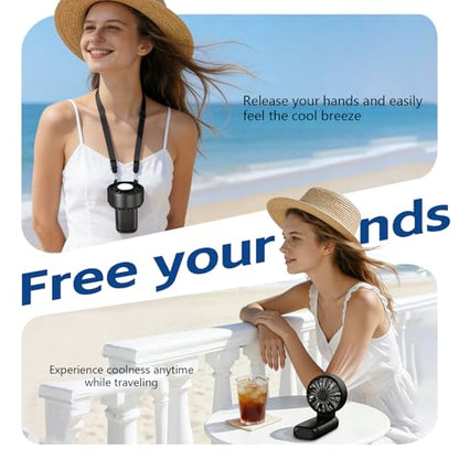 Handheld Fan with Ice Cooler, 100 Speed Infinite Adjustment Portable Turbo Fan, Semiconductor Cooling to 60°F, Rechargeable Personal Fan, Small Pocket Fan for Travel Camping Office Makeup