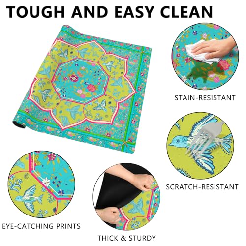 Mahjong Mat with Carrying Bag and 3 Dice, 31.5" X 31.5" Noise Reduction Mahjong Table Cover, Non Slip Gaming Mat for Board Tile Games Poker Card Dominoes, Mahjong Gifts for Women Mahjong Accessories - color: A0201