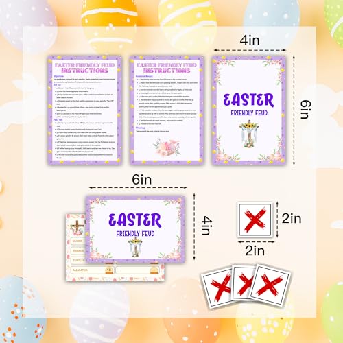 Easter Friendly Feud Game, Funny Easter Party Games, Spring Friendly Feud Trivia Quiz for Family Kids Adults, Spring Bunny & Eggs Holiday Party Supplies -15 - color: Easter Basket-purple