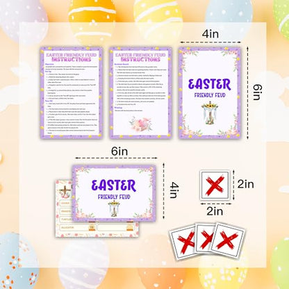 Easter Friendly Feud Game, Funny Easter Party Games, Spring Friendly Feud Trivia Quiz for Family Kids Adults, Spring Bunny & Eggs Holiday Party Supplies -15 - color: Easter Basket-purple