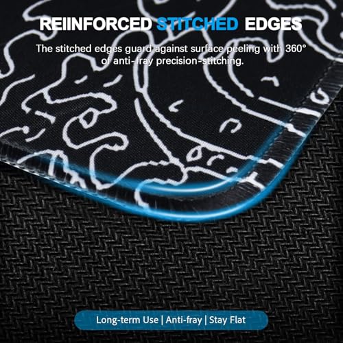 Large Gaming Mouse Pad, Waterproof Mousepad with Stitched Edges, Non-Slip Rubber Base, XXL Computer Long Keyboard Mouse Mat for Gamer, Office & Home, 31.5" x 15.7", Waves - color: WAVES, size: 31.5 inches x 15.7 inches