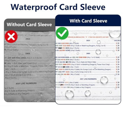 Majiang Cards 2026 Official 4 PCS with Sleeve, Ma Jiang Rules Card Large Print Easy to Read for Beginners (Blue)
