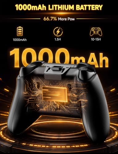 AOC PC Controller with Interactive Screen, Hall Effect Sticks & Triggers | for PC/Switch/Switch 2/PS4/iOS/Android/Steam Deck, BT/2.4G/Wired, Screen Setup,No-Drift Hall Joysticks, Macro,RGB, Up to 18H - color: Black