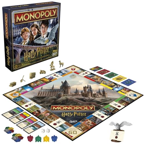 Hasbro Gaming Monopoly Harry Potter Edition Board Game | A Magical Adventure at Hogwarts | Ages 8 and Up | 2 to 6 Players | Family Games | Gifts for Kids and Adults