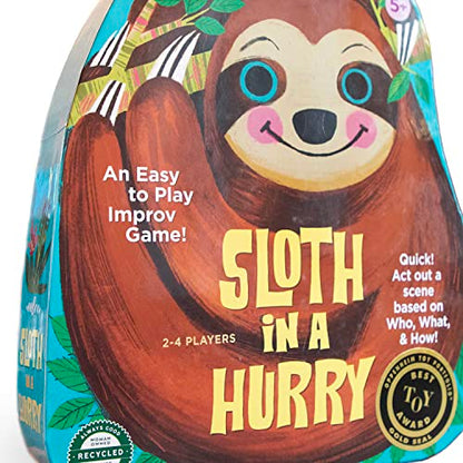 eeBoo Sloth in a Hurry Improv Action Game - Award Winning Creative Acting & Imagination Game, Screen-Free Fun for 2-4 Players, Ages 5 and up - style: Modern