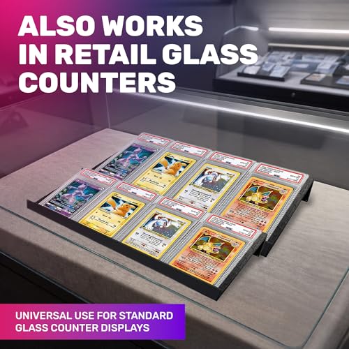 Trading Card Display Risers for Zion Cases - Tiered Display Stand for Zion Cases & Retail Glass - Graded Card Display Stand for MTGG & Sports Cards - 10 Pack - Made in USA