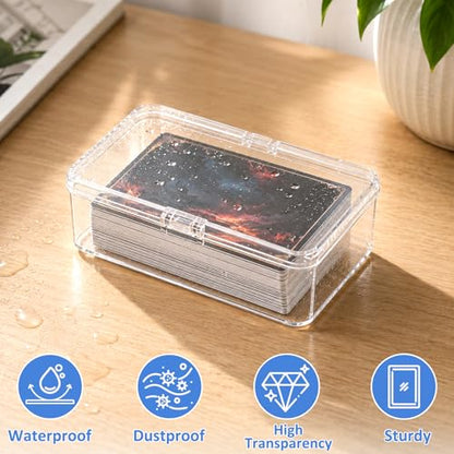 Kitoyz Playing Deck Card Cases Clear Plastic Trading Card Storage Box Acrylic Card Holder Box Compatible with Collectible Trading Card Cases, Each Case for 100 Pcs Cards (6 PCS) - size: 6PCS