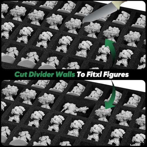 Miniature Storage Carrying Figure Case - 120 Slot Figurine Minature Carrying Case with 3 Foam Layer for Miniatures Compatible with 40k, DND & More (green1) - color: Green1