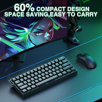 Aula WIN60 HE - 60% Mechanical Gaming Keyboard Wired, Magnetic Switch Hot Swappable, Adjustable Actuation Rapid Trigger Mode, 8000 Hz Polling Rate, RGB Small Keyboard 60 Percent Compact Design for PC - color: Black