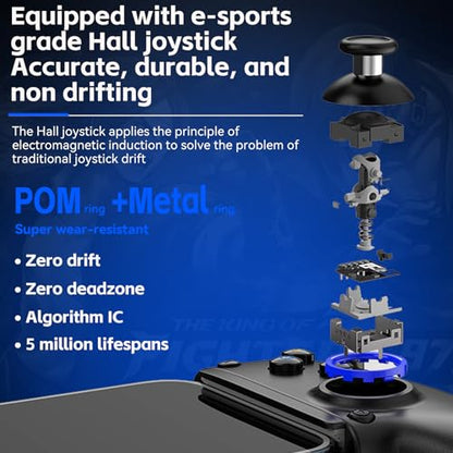 Megadream Mobile Gaming Controller for iPhone/Android - iPad/Tablet - Cloud Game - NS-Switch/PS4 - Turn Your Phone into a Gaming Console - PS5/Xbox Remote Play Streaming, Call of Duty & More, Turbo, Black - color: Black
