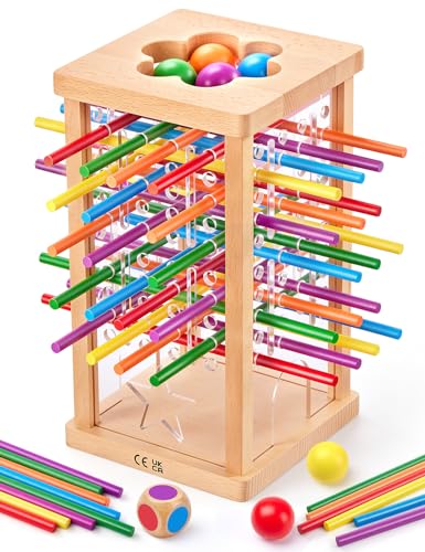 Montessori Wooden Board Game, Educational Math Toy for Kids Ages 4-6 | Fine Motor Skills Toy for 3+ Year Old Girls and Boys, Classic Table Game for Family Night Gift for Boys and Girls