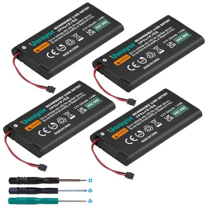 Joy Con Battery Replacement, 4 Pack HAC-006 Battery for Nintendo Switch HAC-015 HAC-016 Left & Right Joy-Con Controller, Joycon Replacement Batteries with Tools