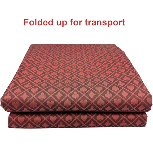 Speed Cloth Poker Table Fabric - 108X60 Inch Section of Suited Casino Card Game Table Felt Top Cover - Red - color: Two-tone Red