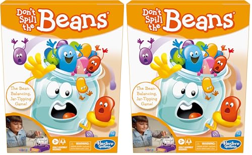 Hasbro Gaming Don't Spill The Beans Game for Kids, Easy & Fun Balancing Game for Children Ages 3 and Up, Easter Gifts - Boys and Girls, Preschool Games - 2 Players, Kids Board Games (Pack of 2) - size: 7.875 x 2.5 x 10.5 inches (Pack of 2)